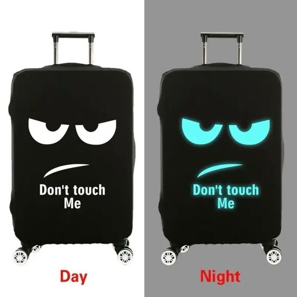 NWT Black Night Luminous Don’t touch me M 22”-25” Suitcase Luggage Elastic Cover - Picture 1 of 12